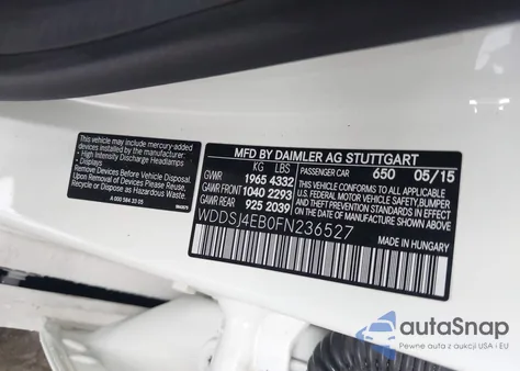 2015 Mercedes-Benz Cla 250 из США, поврежденный, VIN WDDSJ4EB0FN236527